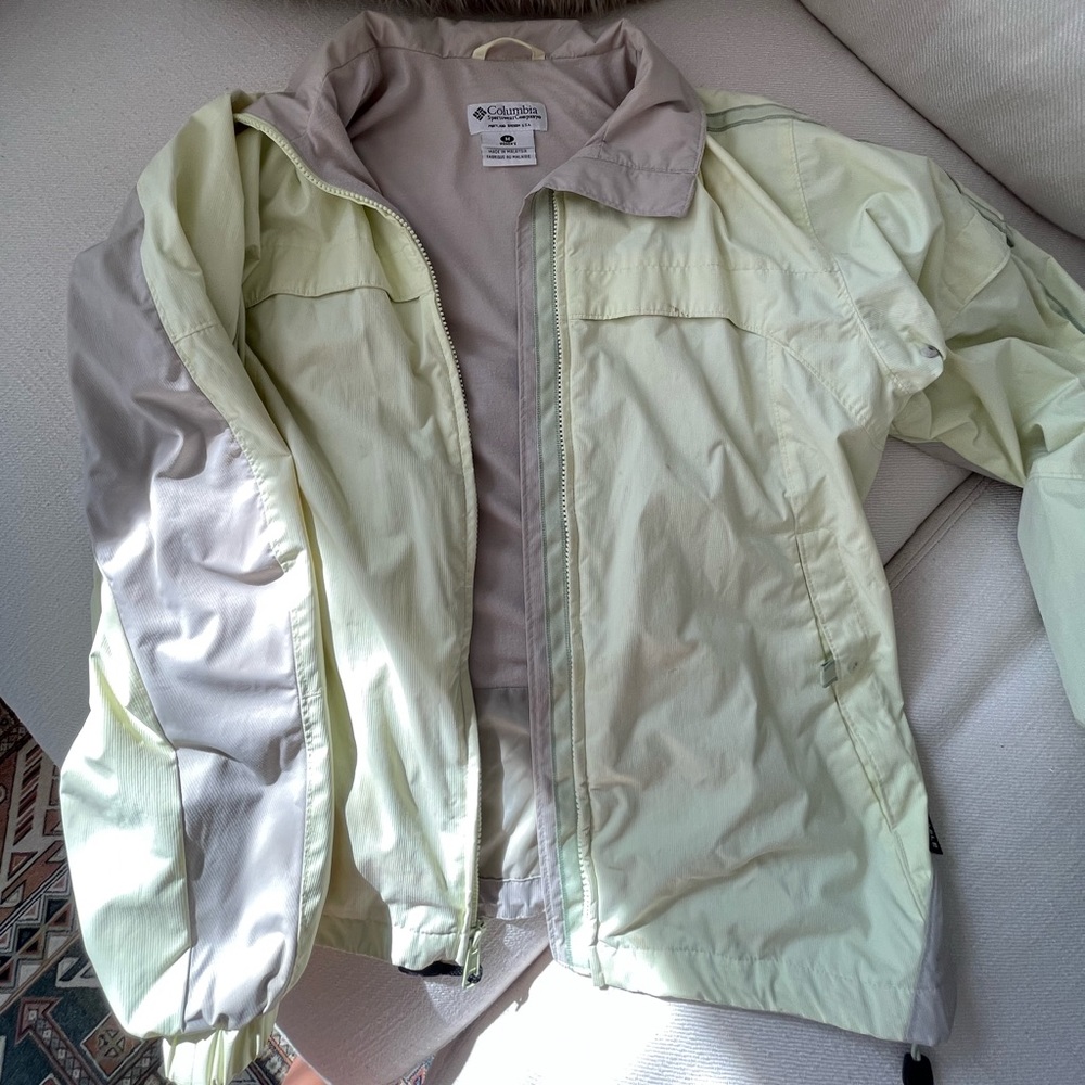 Sage green Columbia rain coat